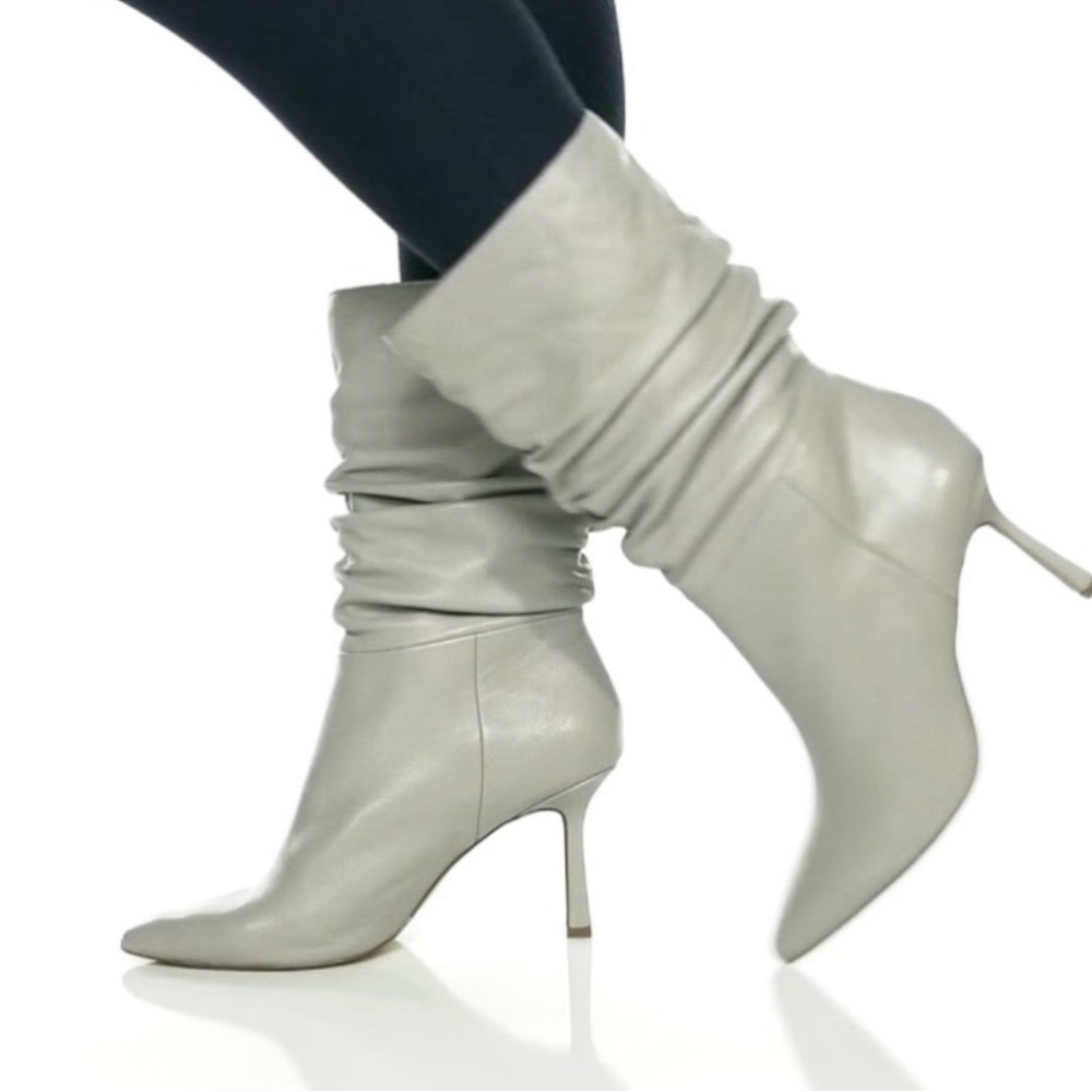 Steve Madden Jessamy Slouchy Gray Heeled Boots